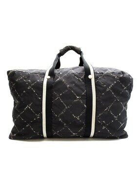 Chanel Travel Line Boston Bag Nylon Black